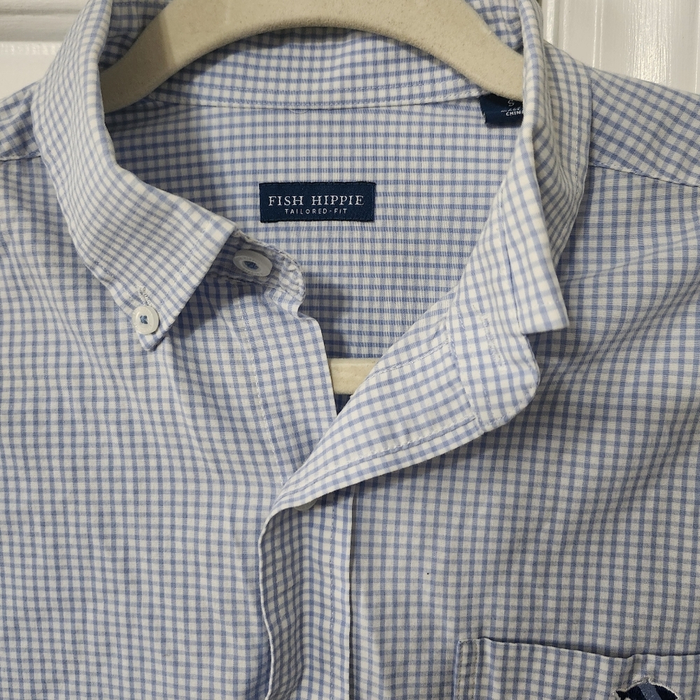 Fish Hippie Men's Blue and White Black Size Small - Picture 5 of 6
